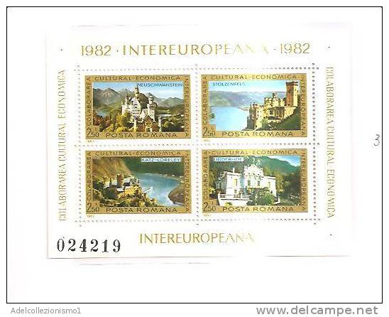 42253)foglio Con 4 Valori Serie 1982 Romania , Intereuropa - Full Sheets & Multiples
