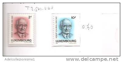 42190)n°2 Valori Serie 1986 Lussemburgo , Schuman - Unused Stamps