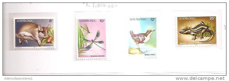 422194)n°4 Valori Serie 1987 Lussemburgo , Anno Europeo Protezione Fauna E Ambiente - Unused Stamps