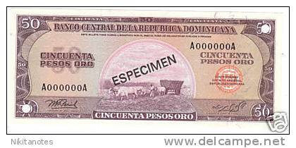 DOMINICAN REPUBLIC 50 PESOS 1976 ESPECIMEN NOTE UNC - Dominicaine