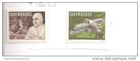 42227)n°2 Valori Serie 1988 Lussemburgo , J. Monnet - Ungebraucht