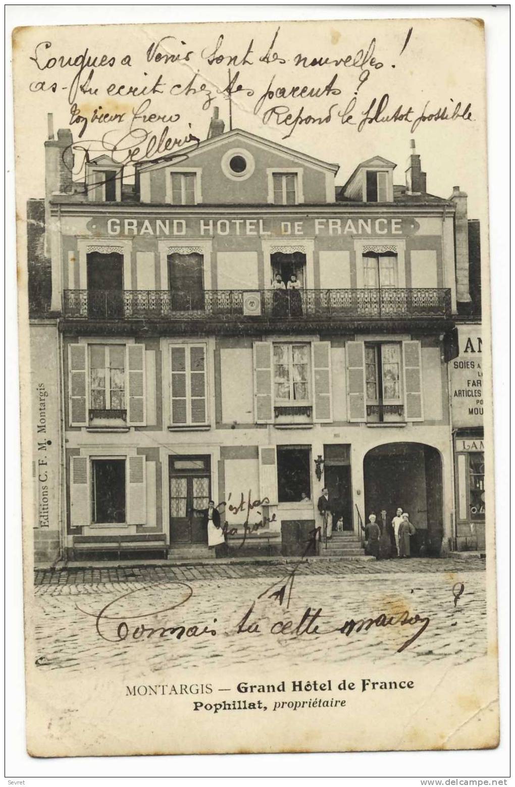 MONTARGIS.- Grand Hôtel De France. Pophillat Propriétaire. Très Beau Plan - Montargis