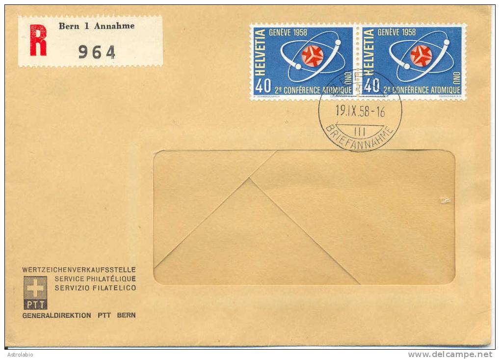 Lettre De Bern Vers Espagne 1958 Recommande Yvert 611(2) Voir 2 Scan - Covers & Documents