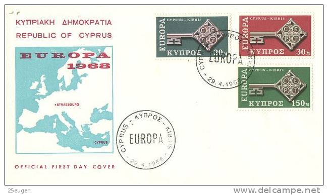 CYPRUS  EUROPA CEPT 1968   FDC ^^ - 1968