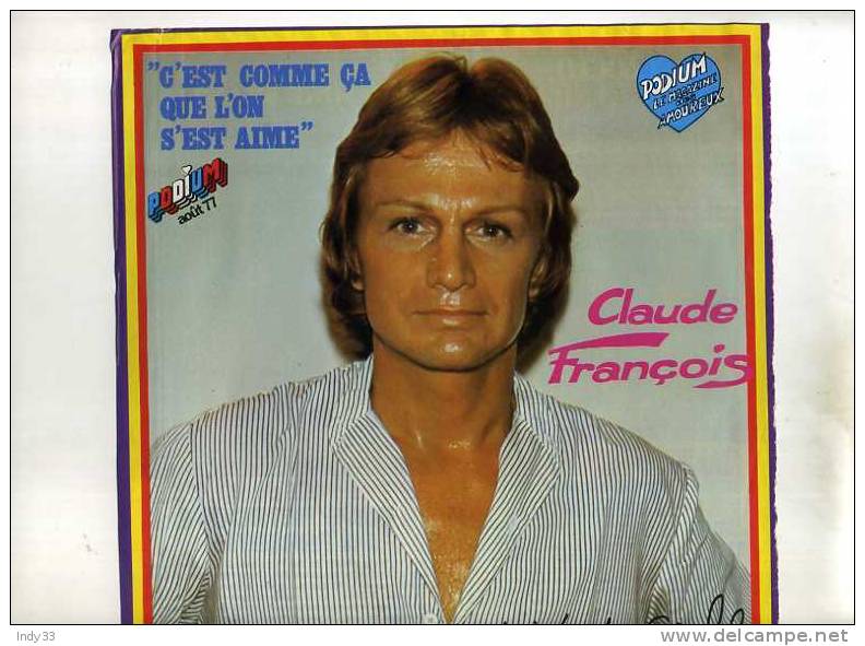 - PHOTO DE CLAUDE FRANCOIS . PAGE ARRACHEE DU MAGAZINE PODIUM 1977 - Posters