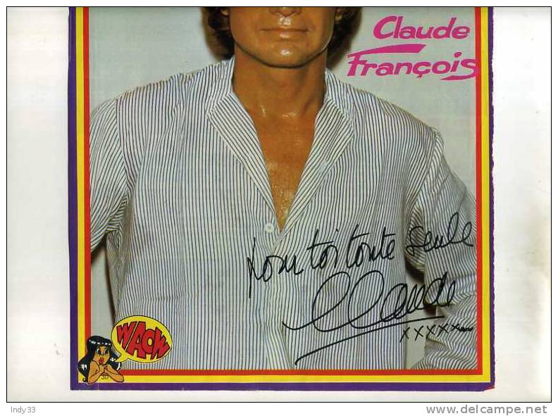 - PHOTO DE CLAUDE FRANCOIS . PAGE ARRACHEE DU MAGAZINE PODIUM 1977 - Posters