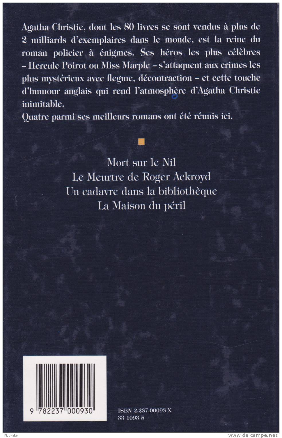 Agatha Christie EDDL Hachette Livre - Recueil  - Librairie Des Champs-Élysées 1996 - Agatha Christie