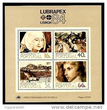 (020) Portugal  Lubrapex 84 Sheet / Bf / Bloc Art / Kunst / Konst / Gemälde / Paintings  **/ Mnh  Michel BL 44 - Neufs