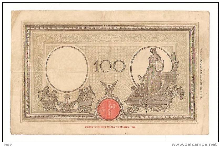 100 LIRE BARBETTI TESTINA FASCIO 15/03/1943 - 100 Liras