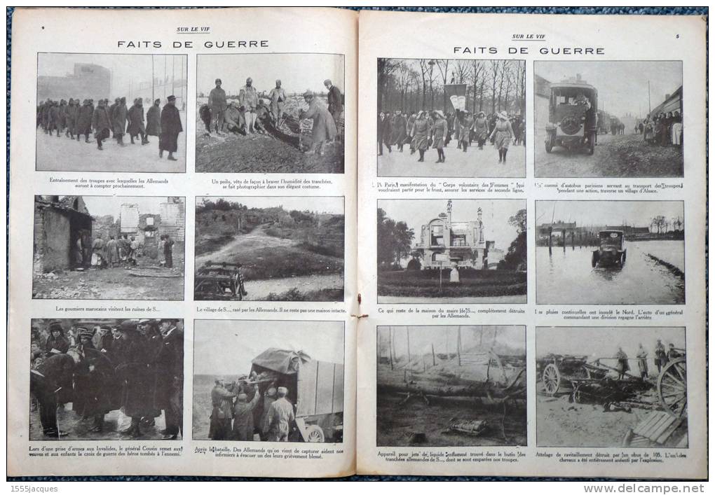 SUR LE VIF N° 65 / 05-02-1916 TRANCHÉES SALONIQUE FRONT ITALIEN FRONT D'ORIENT WATERLOO STATION - War 1914-18