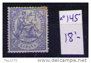 ESPAÑA 1874 - ALEGORIA DE LA JUSTICIA - EDIFIL Nº 145 NUEVO SIN GOMA - Unused Stamps