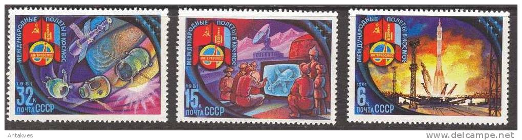 1981 Space Espase USSR-Mongolia Set Of 3 MNH - Russie & URSS
