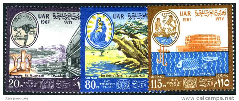Egypt C113-15 Mint Never Hinged Airmail Set From 1967 - Luchtpost