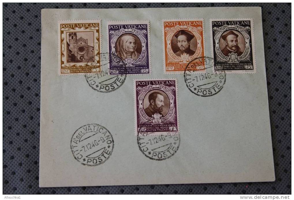 7-12-1946 LETTRE DULA CITA DU  VATICAN POSTE VATICANE SERIE DE 5 TIMBRES - Covers & Documents