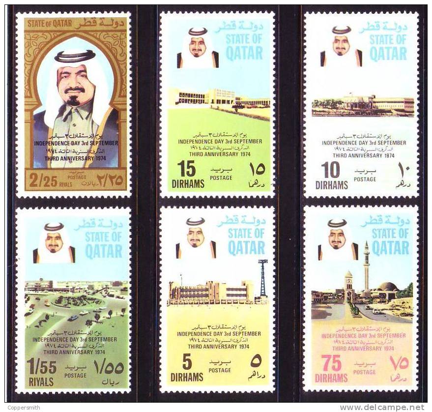 (009) Qatar  1974 Independence Day / Unabhängigkeit  ** / Mnh  Michel 606-11 - Qatar