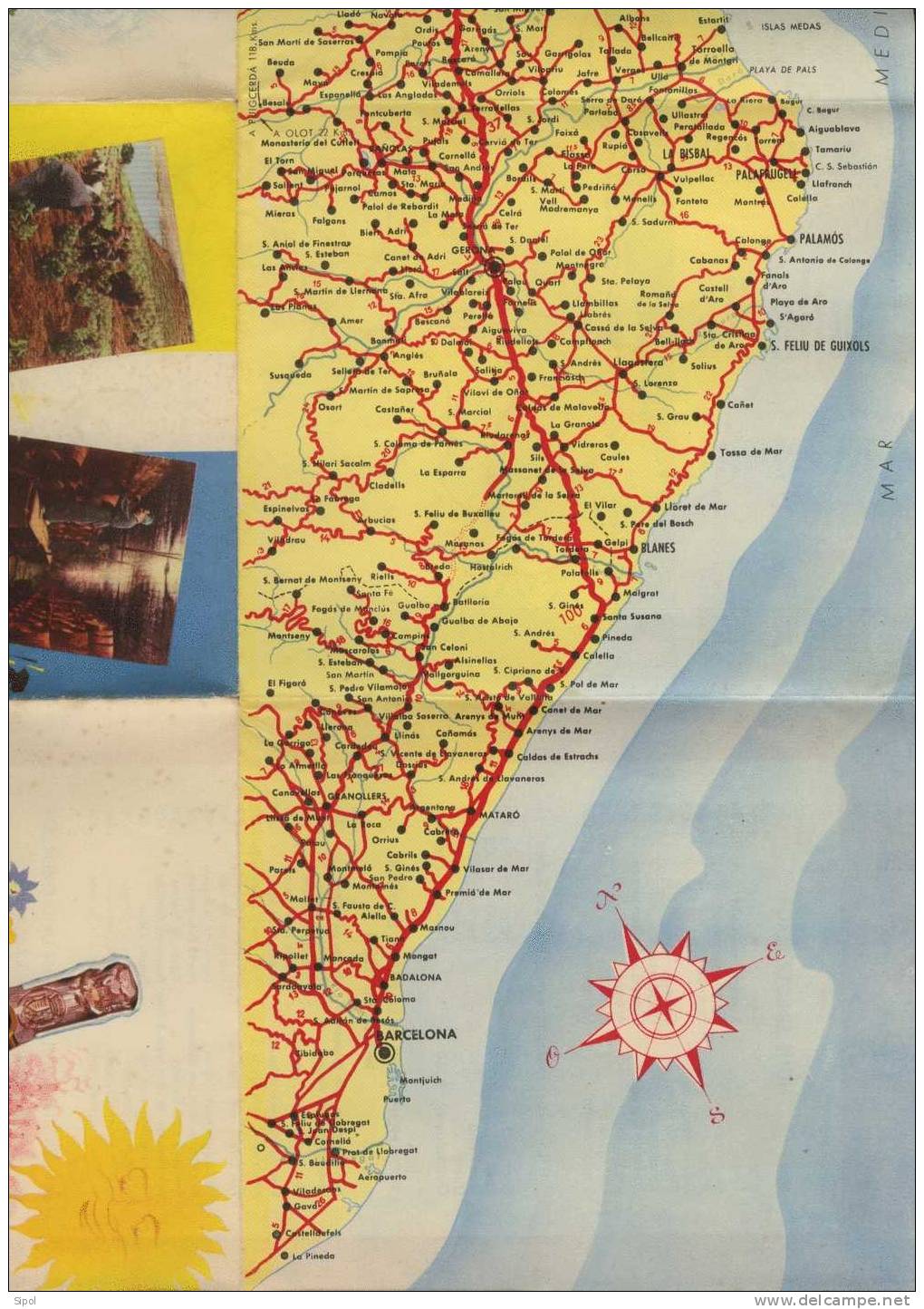 Perelada Bietet Ihnen Ein Willkommen - Prospectus Touristique De 41 X 32 Cm Avec Carte ( 1957) - Spanien