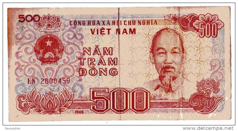 BILLET VIETNAM - P.101 - 500 DONG -1988 - Vietnam