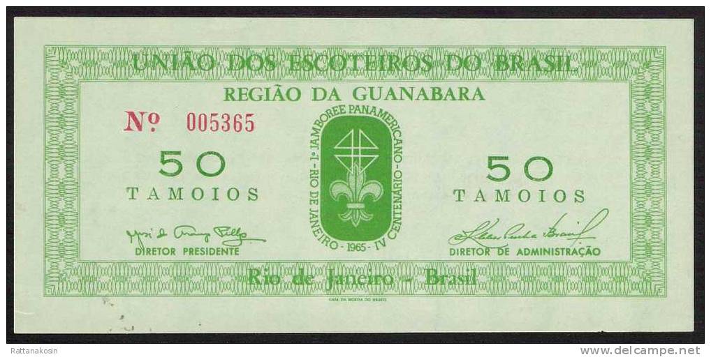 BRAZIL BRESIL NLP 50 TAMOIOS  1965  * GUANABARA  REGIONAL ISSUE *  UNC. - Brasil