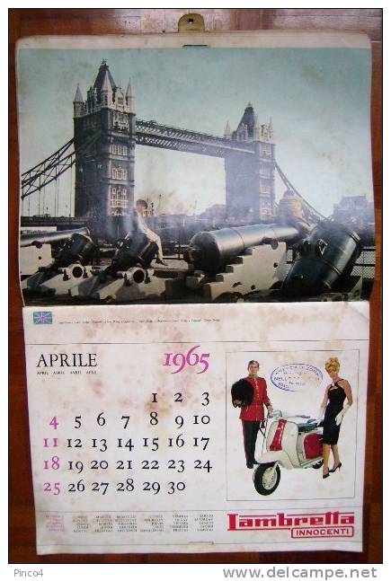 RARO CALENDARIO LAMBRETTA 1965 - Formato Grande : 1961-70