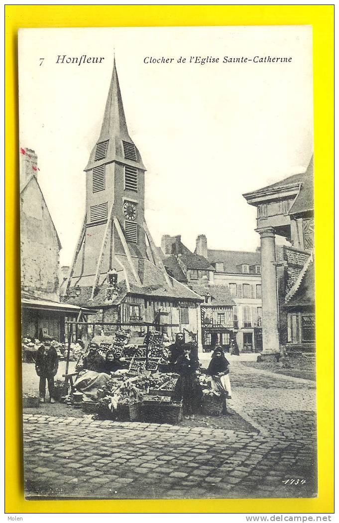 MARCHAND Et MARCHANDE Au MARCHE à HONFLEUR * Carte Pub : CONFISEUR CHOCOLATIER EMILE MORIN à Paris  1432 - Marktplaatsen