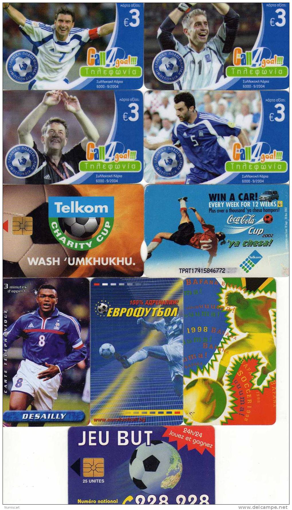 Football.....lot De 20..Télécartes  Sport...foot...ballon Coupe Du Monde Championnat Europe - Lots - Collections