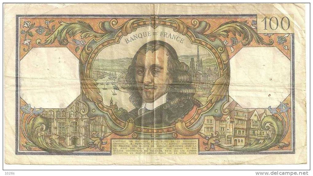 BILLET DE 100,00 Frs De 1973 - CORNEILLE - 100 F 1964-1979 ''Corneille''