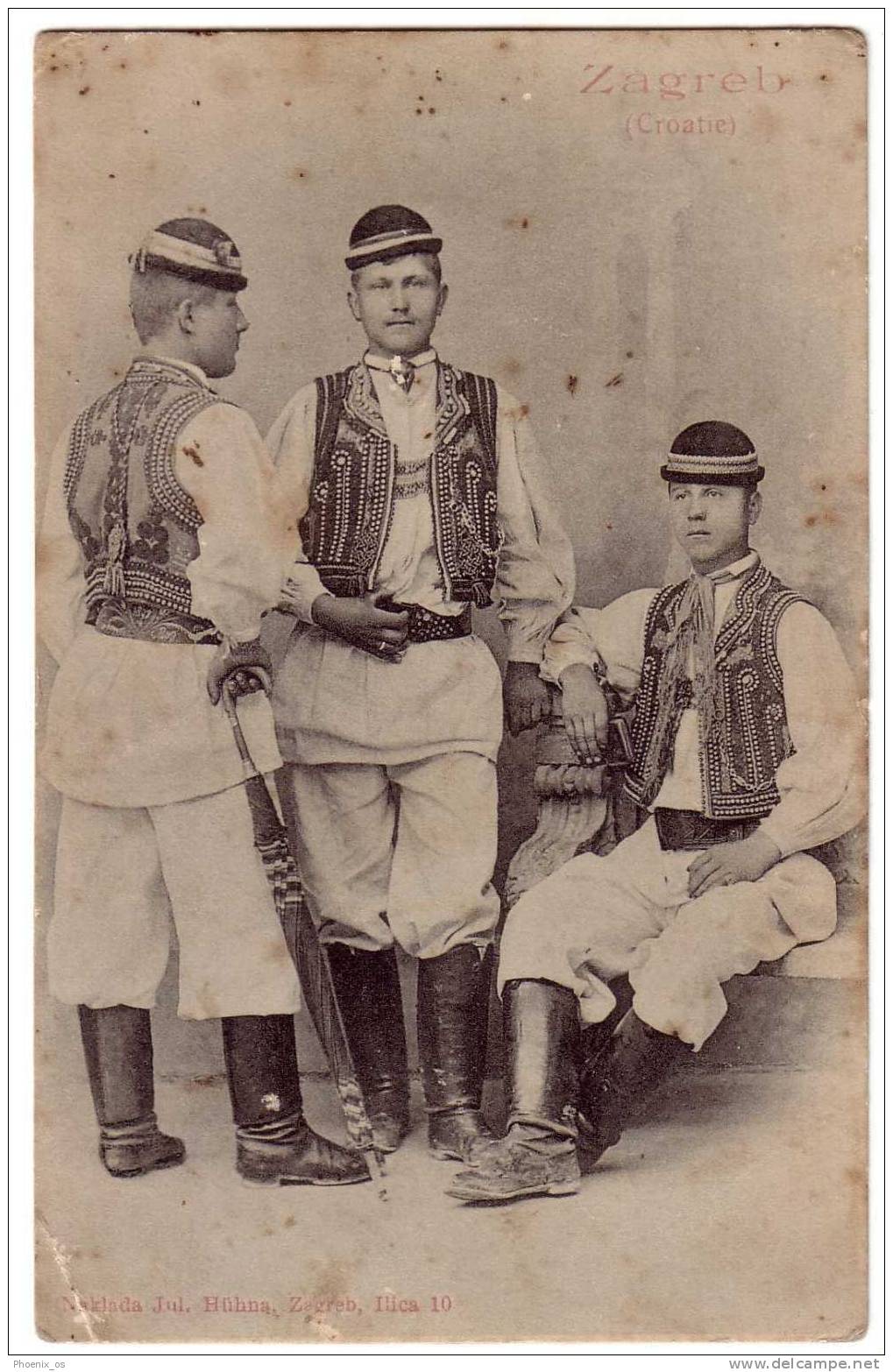 CROATIA - ZAGREB, Mens Folk Costume, Old Postcard - Sin Clasificación