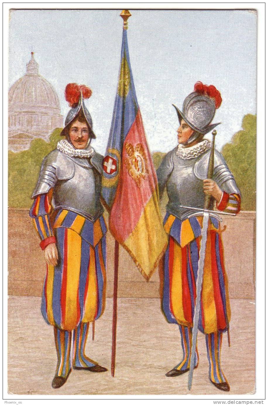 VATICAN - Swiss Guard, Old Postcard - Ohne Zuordnung