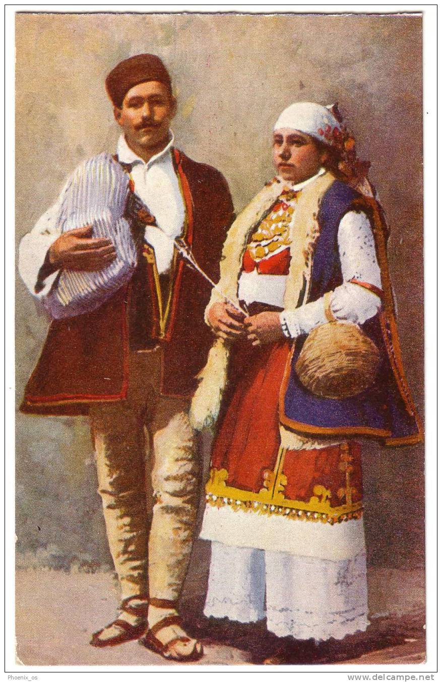 BULGARIA - Folk Costume, Old Postcard - Unclassified