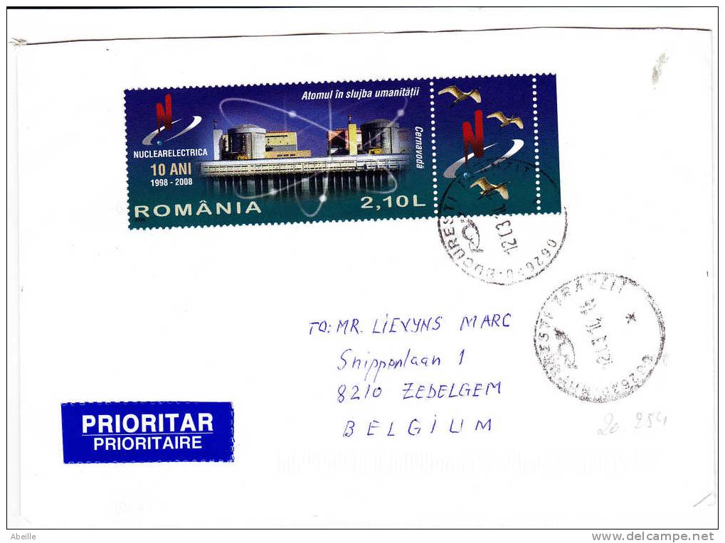 20/254  LETTRE   ROUMANIE - Atomo