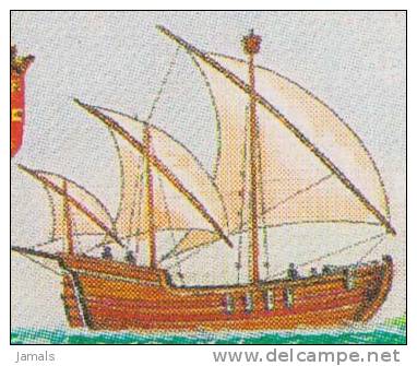 Caravel Of 1400's, Ship, Voyage, Discovery Of America, MNH Gambia - Gambie (1965-...)