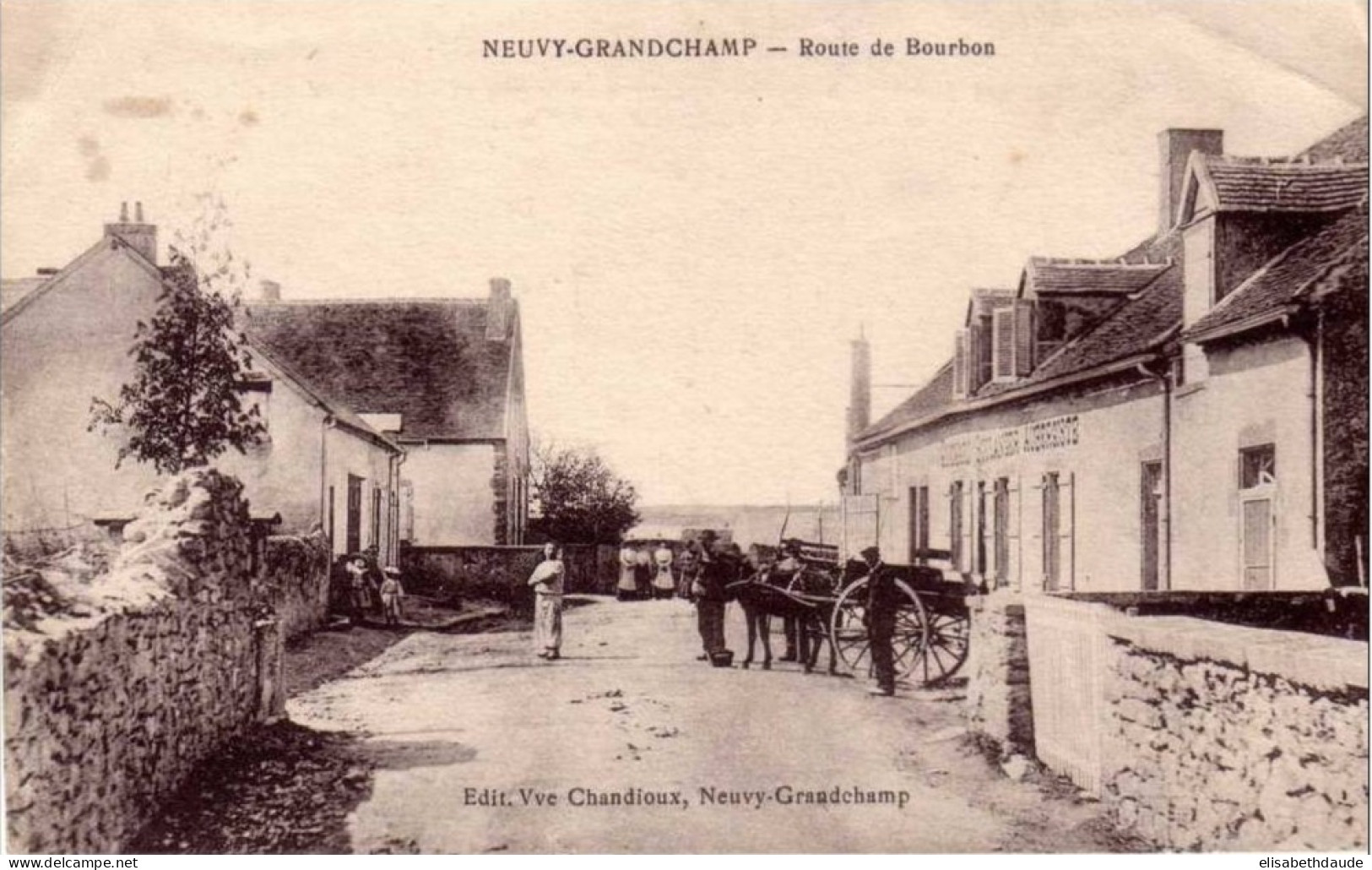 NEUVY-GRADCHAMP - Route De Bourbon - Attelage ! - Etat : Infimes Plis D'angle - Autres & Non Classés