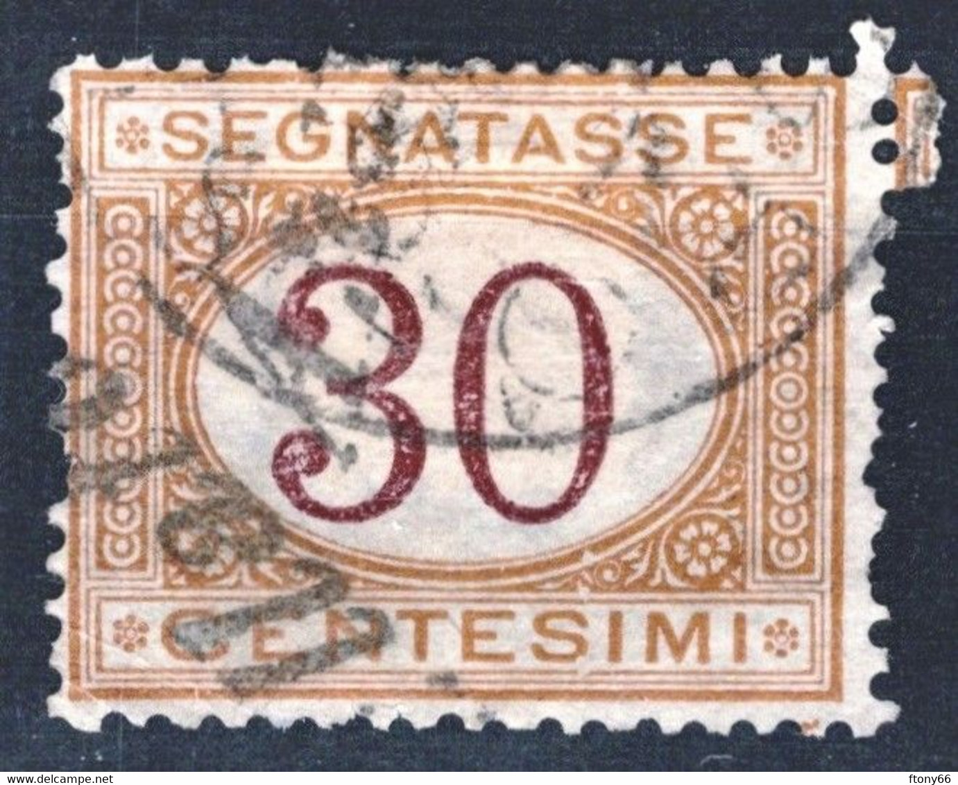 1870 Regno Segnatasse 30 Cent. Sassone Nr. 7 Usato / Used - Strafport
