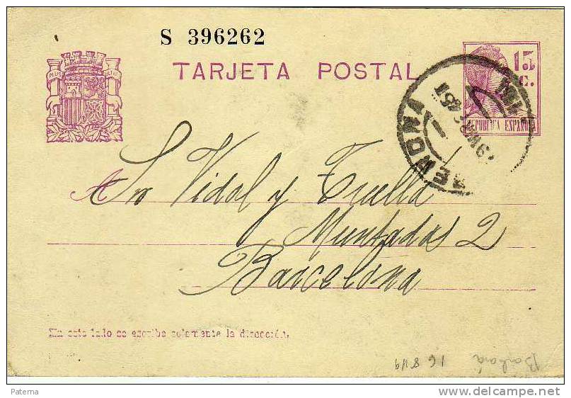 3546  Tarjeta, Entero Postal, Republica,  GERONA 1934,Entier Postal - 1931-....