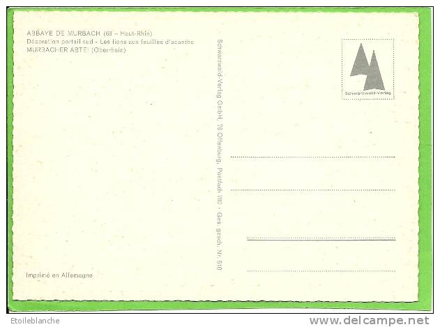 CPSM Abbaye De MURBACH (68) Lions Aux Feuilles D'acanthe / Sculpture Portail Sud / Art Roman - Murbach