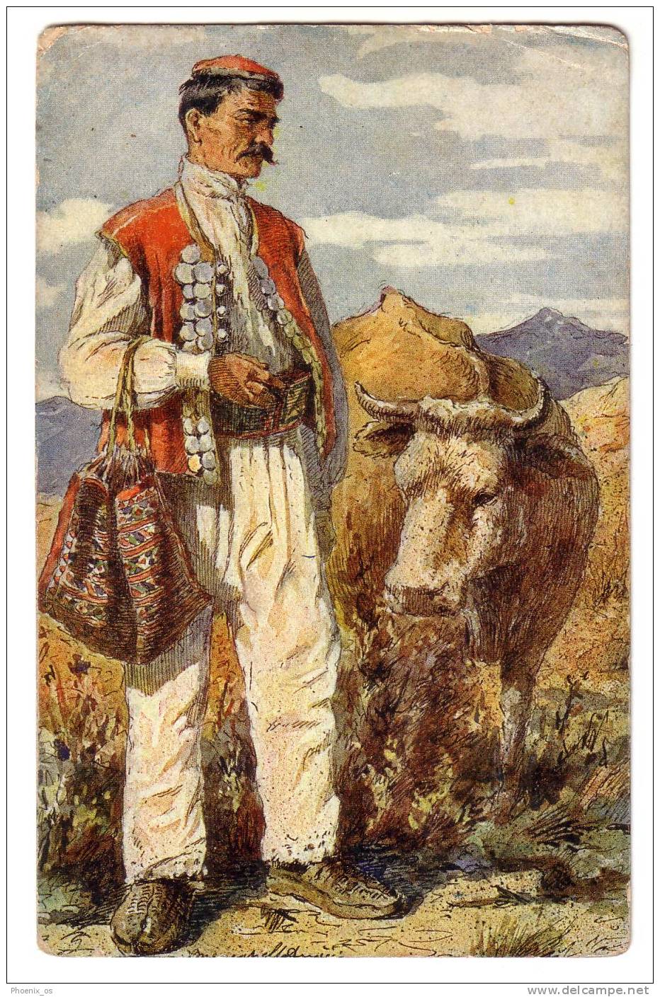 CROATIA - DALMATIA, Man Folk Costume, V.Meneghello - Din&#269;i&#263; Pinx, Old Postcard - Unclassified