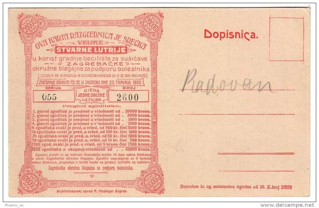 CROATIA - Folk Costume, Harvest, Advertisement LUTRIJA (lottery), O.IVEKOVIC Pinx - Unclassified