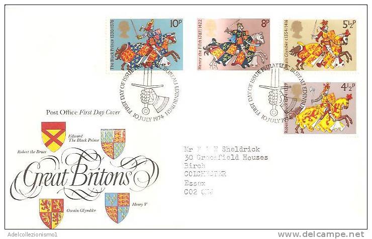 44312)lettera F.d.c. Serie Great Britans Con 4 Valori + Annullo - 1971-1980 Dezimalausgaben