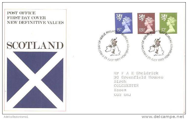 44315)lettera F.d.c. Serie New Definitive Values Con 3 Valori + Annullo - 1971-1980 Decimal Issues