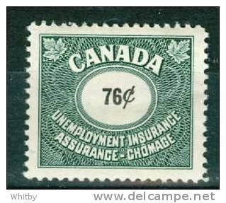 1960 76 Cent Canada Unemployement Insurance Stamp #FU75   MNH Full Gum - Fiscale Zegels