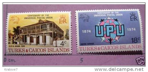 TURKS & CAICOS MNH 1974 UPU BUILDINGS HOUSES MONUMENTS ARCHITECTURE - Turks & Caicos (I. Turques Et Caïques)