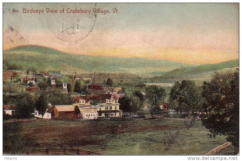Original - Vermont - Craftsbury Village - Stamp & Postmark 1911 - 2 Scans - Sonstige & Ohne Zuordnung