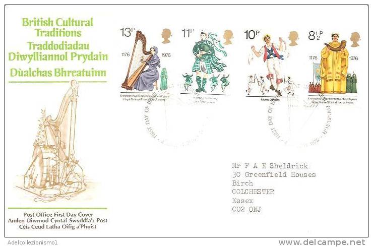 44352)lettera F.d.c. Serie British Cultural Traditions Con 4 Valori + Annullo - 1971-1980 Decimal Issues