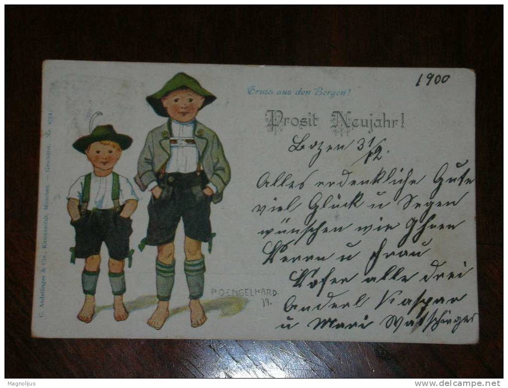 R!R!R!,Art,Illustrators,Signature,P.O.Engelhard,Children,Boys,Barefoot,National Costume,Folklore,Gruss,vintage Postcard - Engelhard, P.O. (P.O.E.)