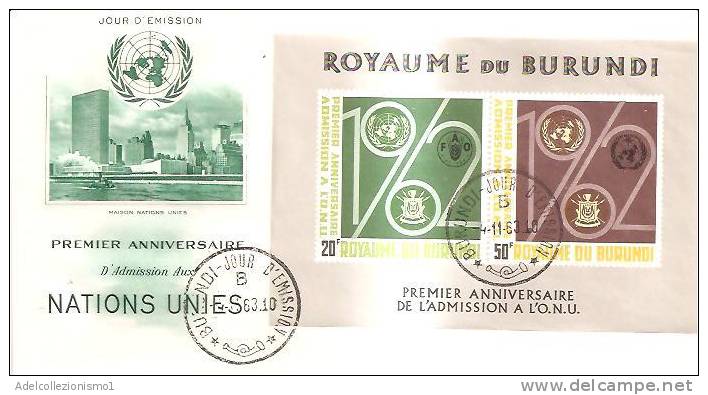 44386)lettera F.d.c. Serie Nations Unies Con 2 Valori + Annullo - Usati