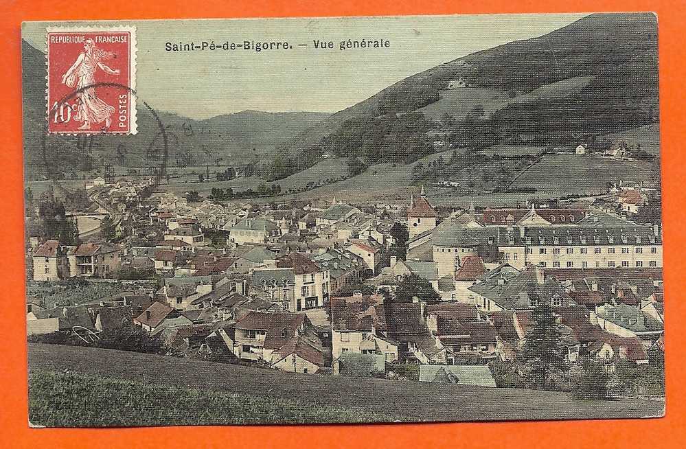 Saint Pe De Bigorre  - Vue Générale ( Carte Toilée Couleur TBE ) - Saint Pe De Bigorre