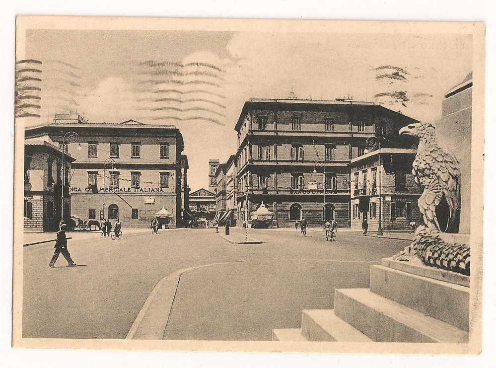 LIVORNO PIAZZA CAVOUR CARTOLINA FORMATO GRANDE VIAGGIATA NEL 1942 - Livorno