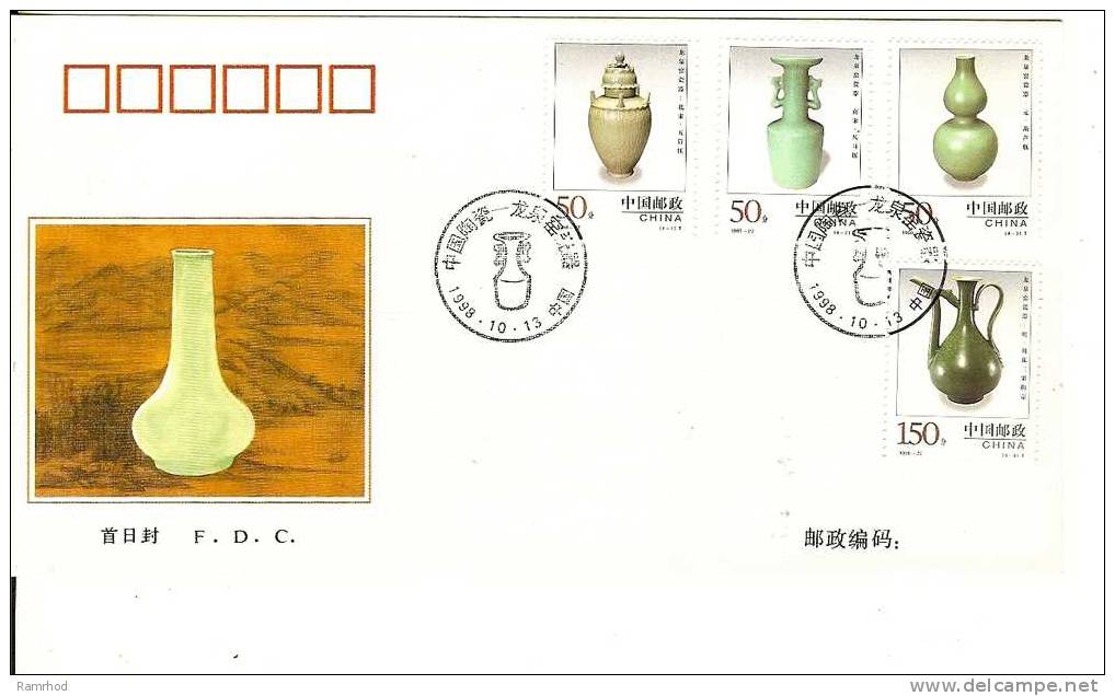 CHINA 1998 CHINA´S POTTERY AND PORCELAIN (2 SCANS) - Cartas & Documentos