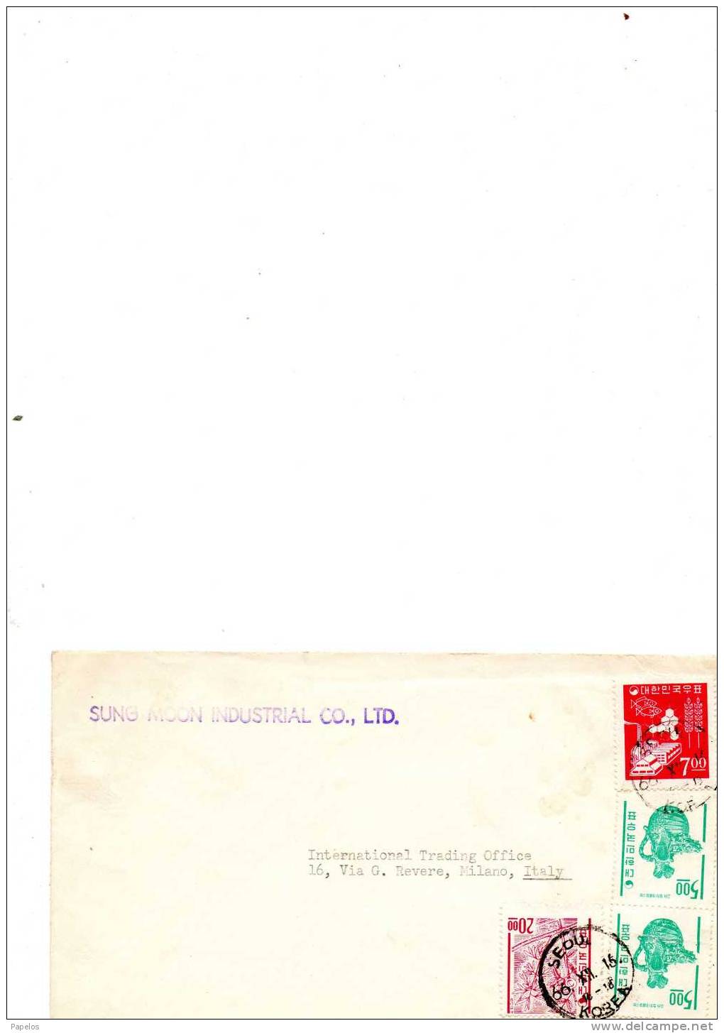 1966 LETTERA CON I N. 282X2 283A,401 - Korea (...-1945)