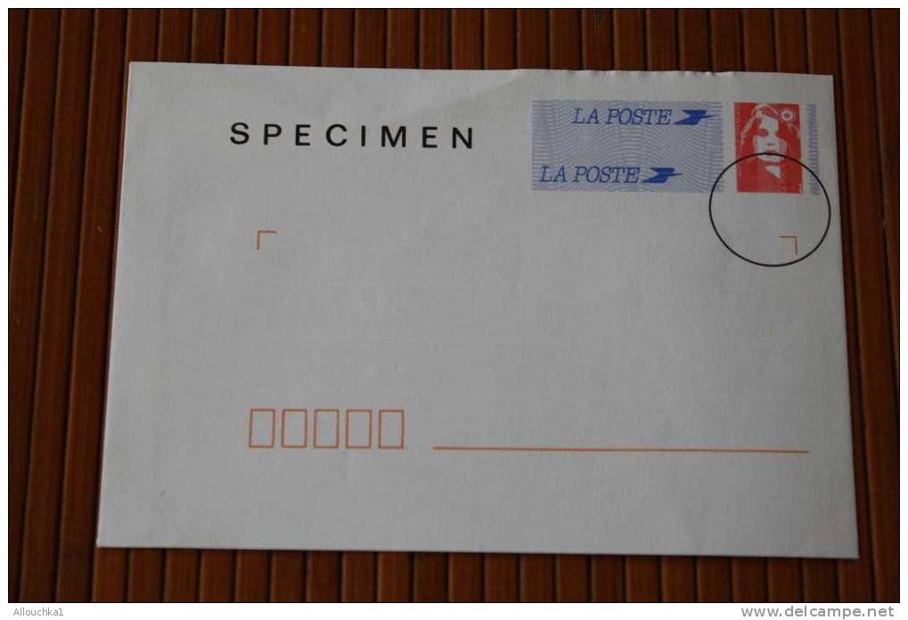SPECIMEN ENTIER POSTAUX MARIANNE PRET A POSTER DOCUMENT DE LA POSTE VIERGE NEUF ** PETIT FORMAT - PAP: Sonstige (1995-...)